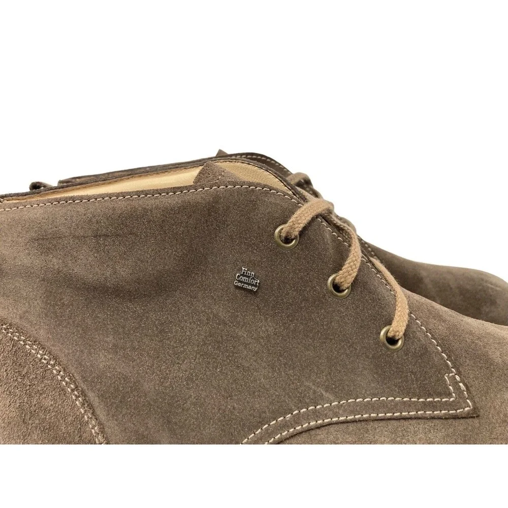 FINN COMFORT Brown Suede Leather Ankle Boots Men's Size 9.5 New - Picture 4 of 11